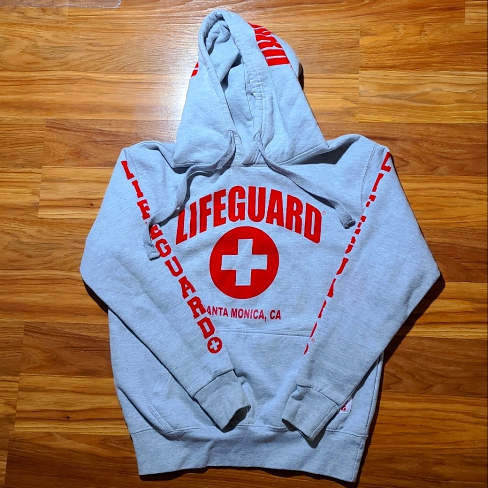 Iconic Grey LifeGuard Hoodie: Santa Monica, CA